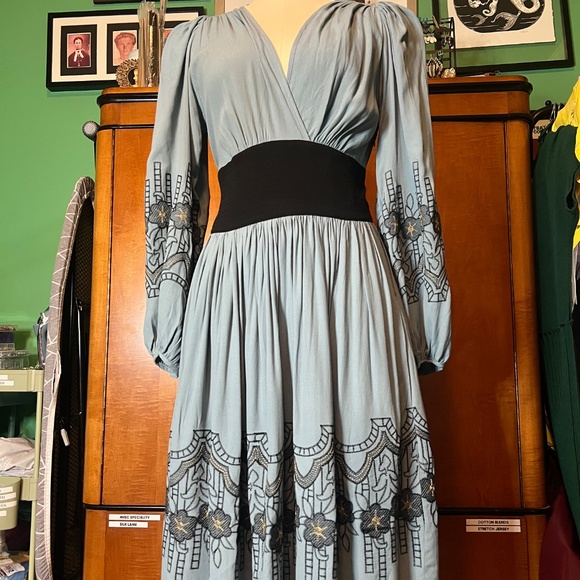 NWT Trashy Diva Deco Embroidered Dress in French Blue US 10 - Picture 4 of 12
